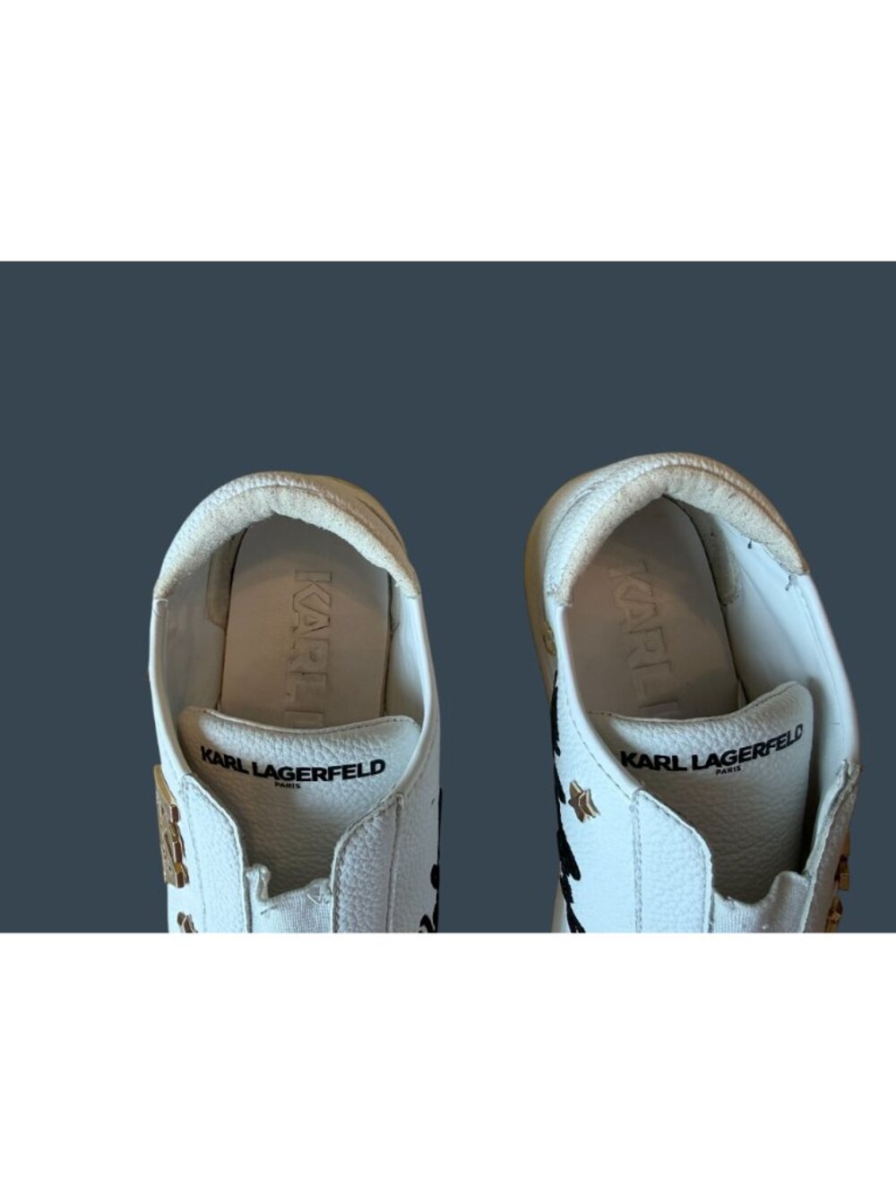 Karl Lagerfeld Paris Caitie White Slip-On Platform Sneakers Women's Size 8M - Picture 6 of 10